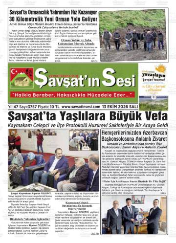 Şavşat'ın Sesi gazetesi ilk sayfası