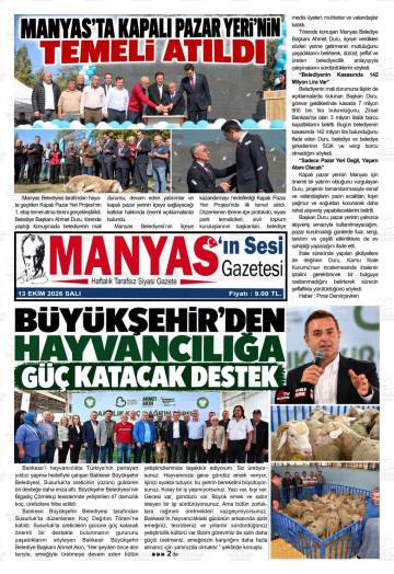 Manyas'ın Sesi gazetesi ilk sayfası