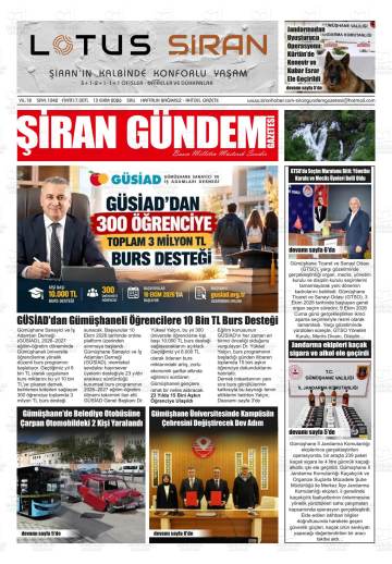 Şiran Gündem gazetesi ilk sayfası
