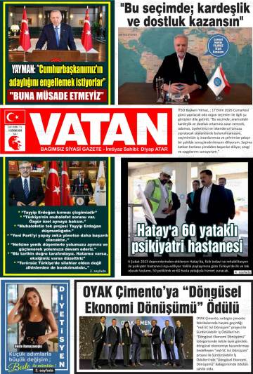 Vatan gazetesi ilk sayfası