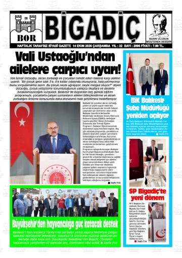Bigadiç gazetesi ilk sayfası
