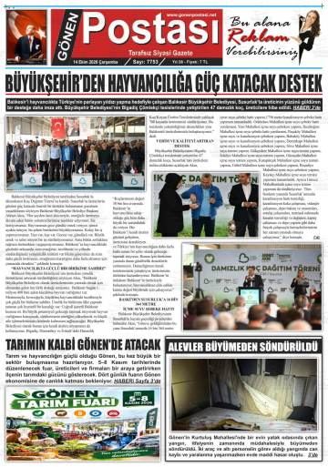 Gönen Postası gazetesi ilk sayfası