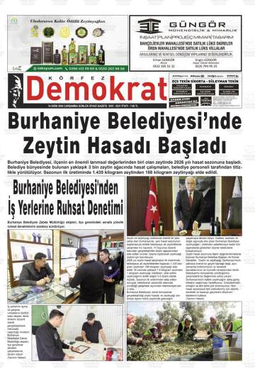 Körfez Demokrat gazetesi ilk sayfası