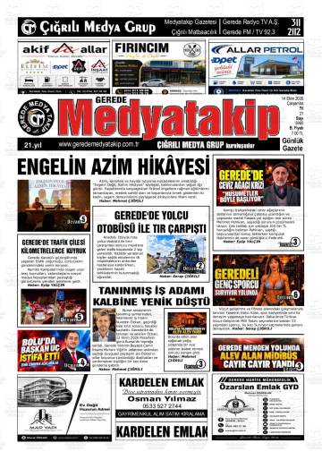 Gerede Medya Takip gazetesi ilk sayfası