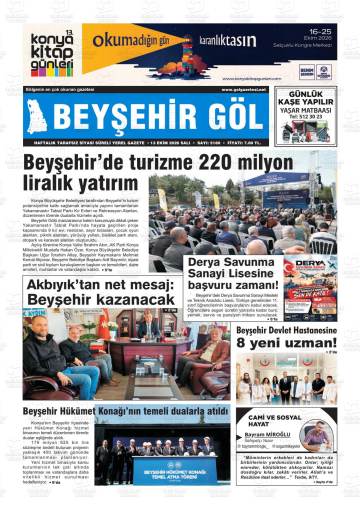 Beyşehir Göl gazetesi ilk sayfası