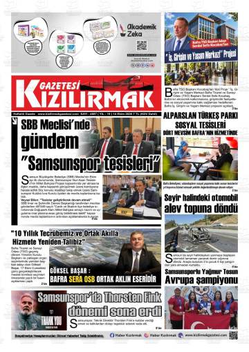 Kızılırmak gazetesi ilk sayfası