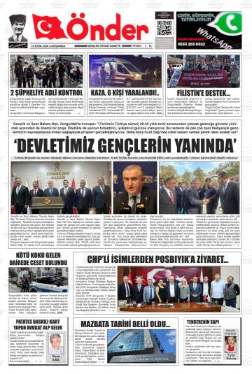Önder gazetesi ilk sayfası