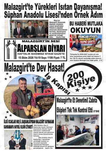 Alparslan Diyarı gazetesi ilk sayfası