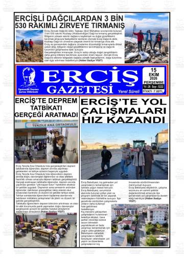 Erciş gazetesi ilk sayfası