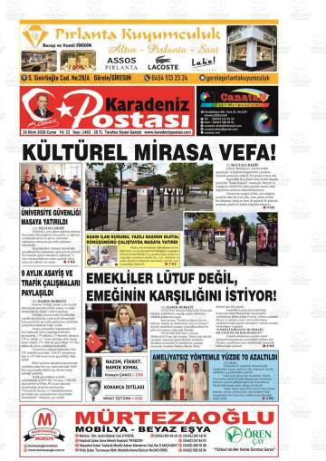Karadeniz Postası gazetesi ilk sayfası