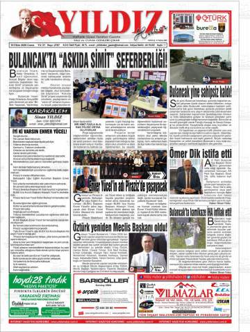 Yıldız Haber gazetesi ilk sayfası