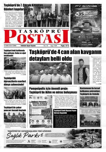 Taşköprü Postası gazetesi ilk sayfası