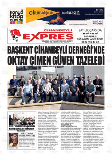 Cihanbeyli Expres gazetesi ilk sayfası