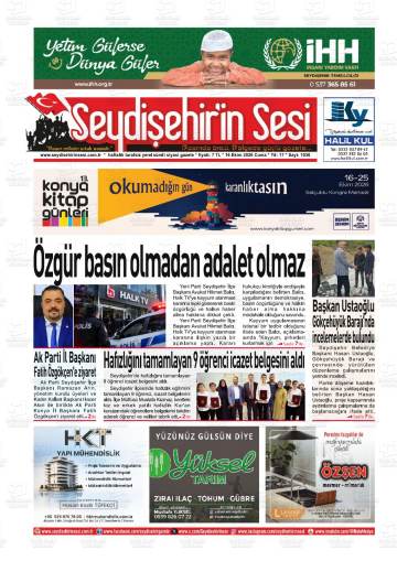 Seydişehir'in Sesi gazetesi ilk sayfası
