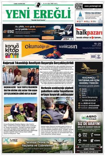 Yeni Ereğli gazetesi ilk sayfası