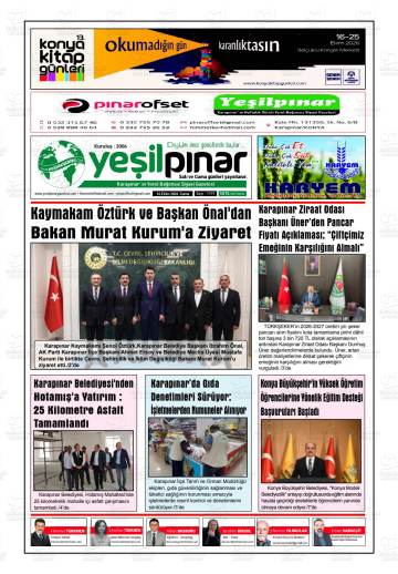 Yeşilpınar gazetesi ilk sayfası