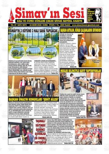 Simav'ın Sesi gazetesi ilk sayfası