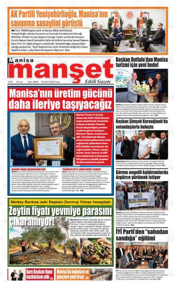 Manisa Manşet gazetesi ilk sayfası
