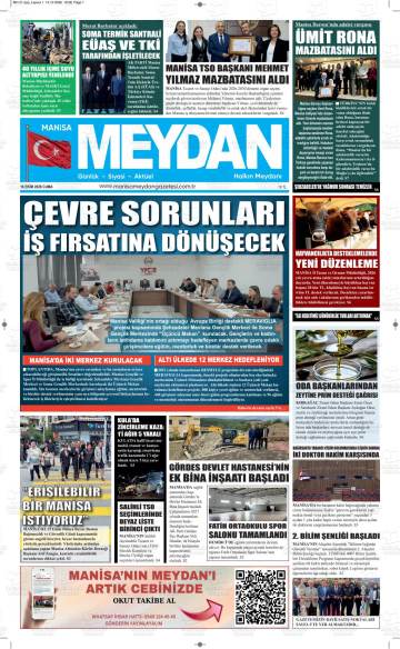 Manisa Meydan gazetesi ilk sayfası