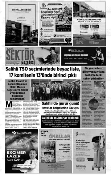 Salihli Sektör gazetesi ilk sayfası