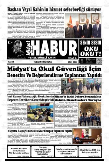 Midyat Habur gazetesi ilk sayfası