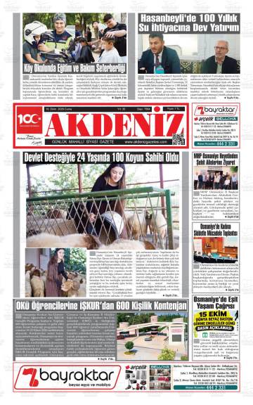 Akdeniz gazetesi ilk sayfası