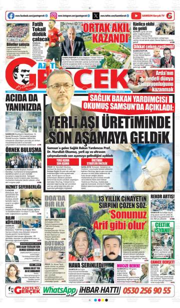 Gazete Gerçek gazetesi ilk sayfası