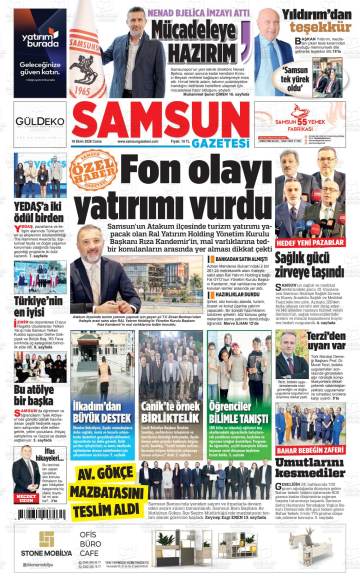 Samsun gazetesi ilk sayfası
