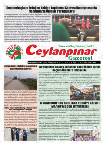 Ceylanpınar gazetesi ilk sayfası