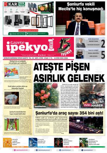Gazete İpekyol gazetesi ilk sayfası
