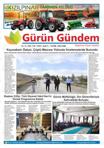 Gürün Gündem gazetesi ilk sayfası
