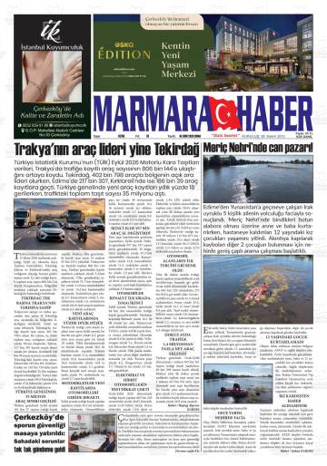 Marmara Haber gazetesi ilk sayfası