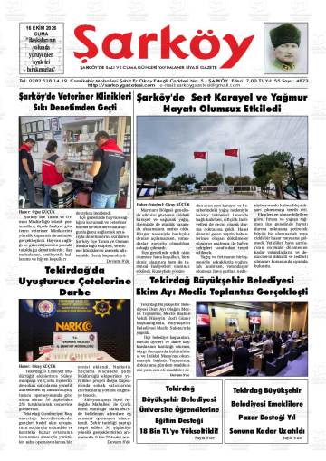 Şarköy gazetesi ilk sayfası