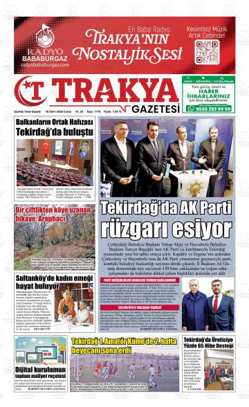 Trakya gazetesi ilk sayfası