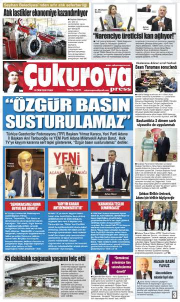 Çukurova Press gazetesi ilk sayfası