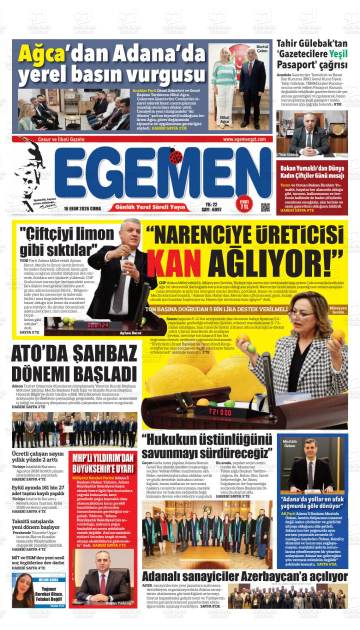 Egemen gazetesi ilk sayfası