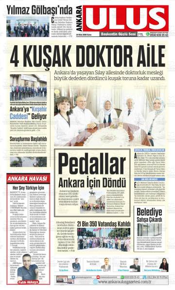 Ankara Ulus gazetesi ilk sayfası