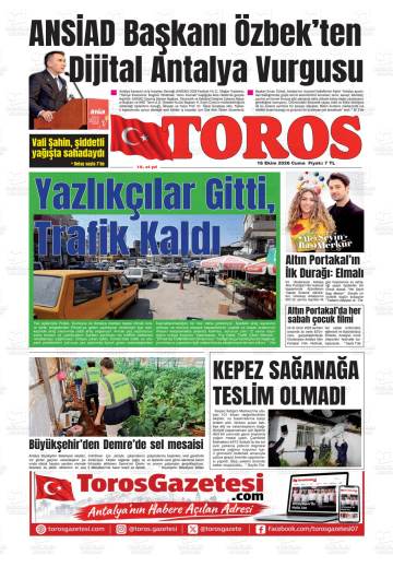 Toros gazetesi ilk sayfası