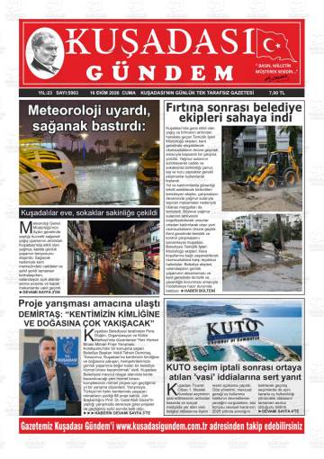 Kuşadası Gündem gazetesi ilk sayfası