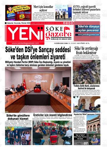 Yeni Söke gazetesi ilk sayfası