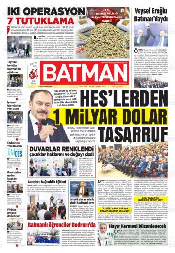 Batman gazetesi ilk sayfası