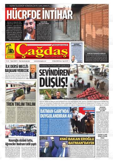 Batman Çağdaş gazetesi ilk sayfası