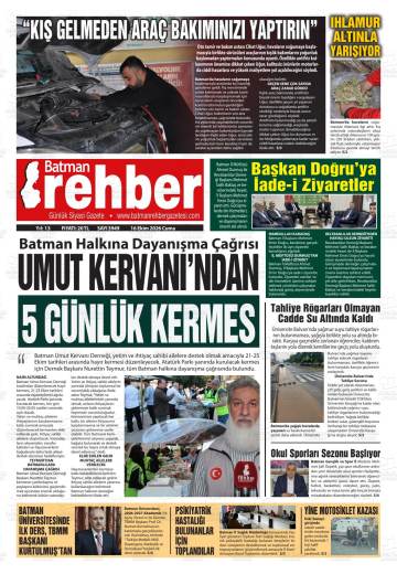 Batman Rehber gazetesi ilk sayfası