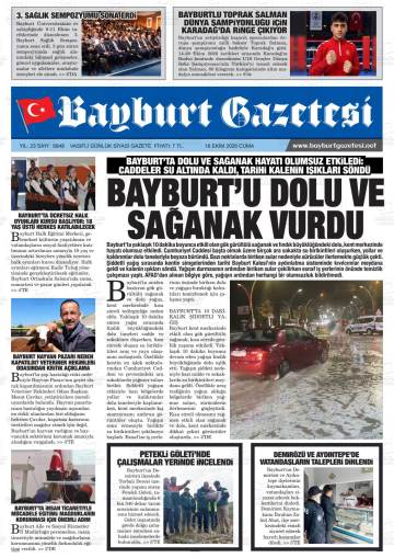 Bayburt gazetesi ilk sayfası