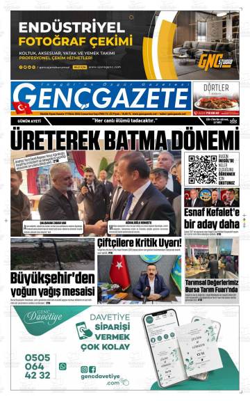 Genç Gazete gazetesi ilk sayfası