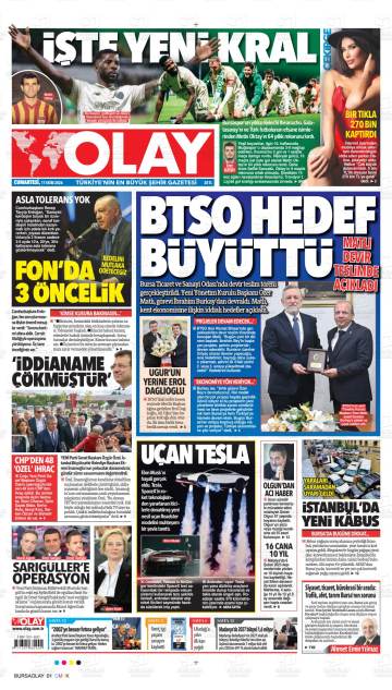 Olay gazetesi ilk sayfası