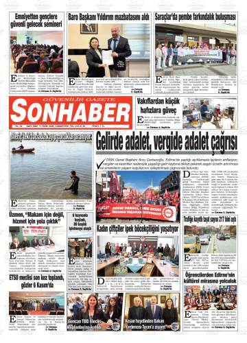 Son Haber gazetesi ilk sayfası