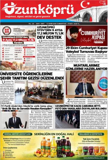 Uzunköprü gazetesi ilk sayfası
