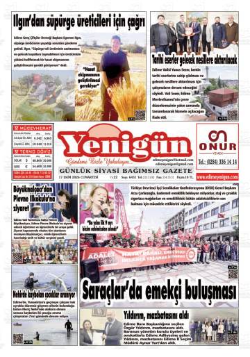 Yenigün gazetesi ilk sayfası