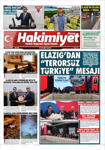 Elazığ Hakimiyet gazetesi ilk sayfası